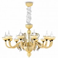 Люстра IDL Epoque 446/12 light gold metal parts / champagne Murano glass with black profiles Люстра IDL Epoque 446/12 light gold metal parts / champagne Murano glass with black profiles