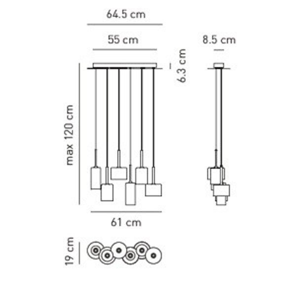 Подвесной светильник Axo Light Spillray SP SPILL 6 Cristallo SPSPILL6CSCR12V Подвесной светильник Axo Light Spillray SP SPILL 6 Cristallo SPSPILL6CSCR12V