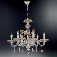 Люстра Vetri Lamp 922/6 Cristallo/Oro 24Kt/Rosso Люстра Vetri Lamp 922/6 Cristallo/Oro 24Kt/Rosso
