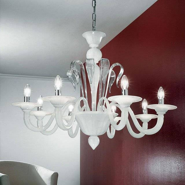 Люстра Vetri Lamp 924/8 Bianco/Cristallo Люстра Vetri Lamp 924/8 Bianco/Cristallo