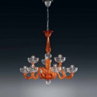 Люстра Vetri Lamp 925/6+3 Arancio/Cristallo Люстра Vetri Lamp 925/6+3 Arancio/Cristallo