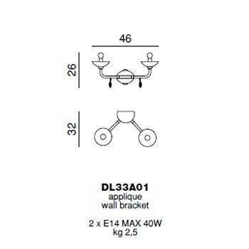 Бра Beby Group Black tube DL33A01 Chrome Dark Rome Cut Almond Бра Beby Group Black tube DL33A01 Chrome Dark Rome Cut Almond