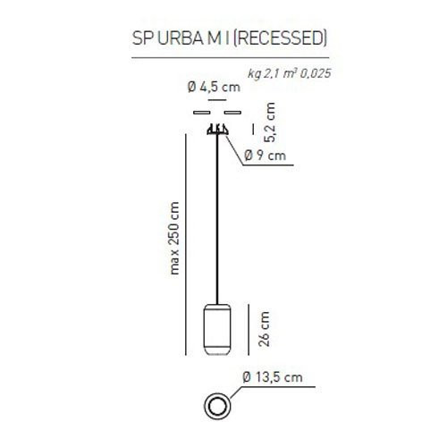 Подвесной светильник Axo Light Urban & Urban mini SP URBA M I BC XX LED Подвесной светильник Axo Light Urban & Urban mini SP URBA M I BC XX LED
