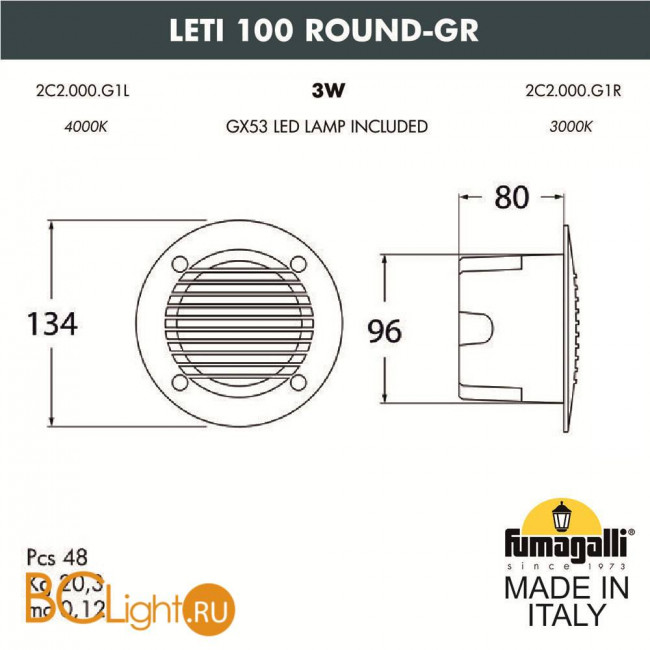 Встраиваемый светильник Fumagalli Leti 2C2.000.000.AYG1L Встраиваемый светильник Fumagalli Leti 2C2.000.000.AYG1L