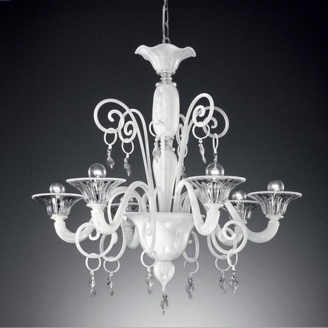 Люстра Vetri Lamp 972/6 Bianco/Cristallo Люстра Vetri Lamp 972/6 Bianco/Cristallo