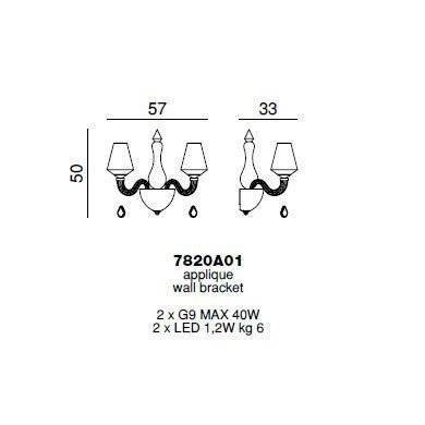 Бра Beby Group Pure 7820A01 Chrome Silver Cortina Black Lilac Бра Beby Group Pure 7820A01 Chrome Silver Cortina Black Lilac