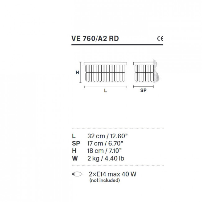 Настенный светильник Masiero Impero & Deco VE 760/A2 RD Cut Настенный светильник Masiero Impero & Deco VE 760/A2 RD Cut