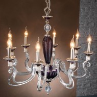 Люстра Euroluce Barocco L8 silver Amethyst Люстра Euroluce Barocco L8 silver Amethyst