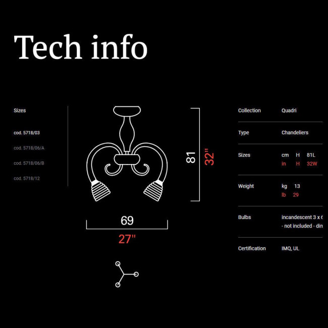 Потолочная люстра Barovier&Toso Quadri 5718/03/BL Потолочная люстра Barovier&Toso Quadri 5718/03/BL