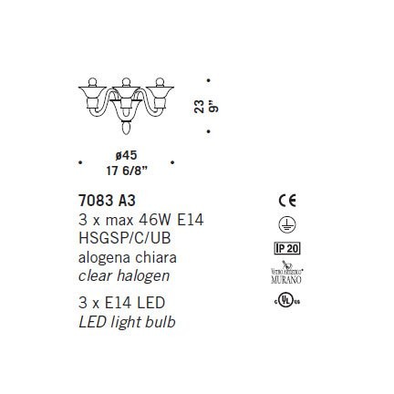 Бра De Majo 7083 A3 070830A30 Бра De Majo 7083 A3 070830A30