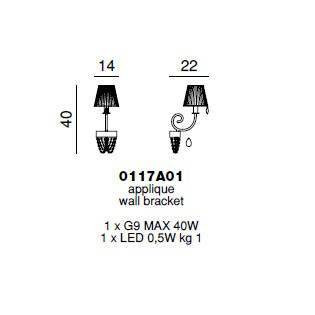 Бра Beby Group Miss Bjioux 0117A01 Pearled White White Trasparent Cut Crystal Бра Beby Group Miss Bjioux 0117A01 Pearled White White Trasparent Cut Crystal